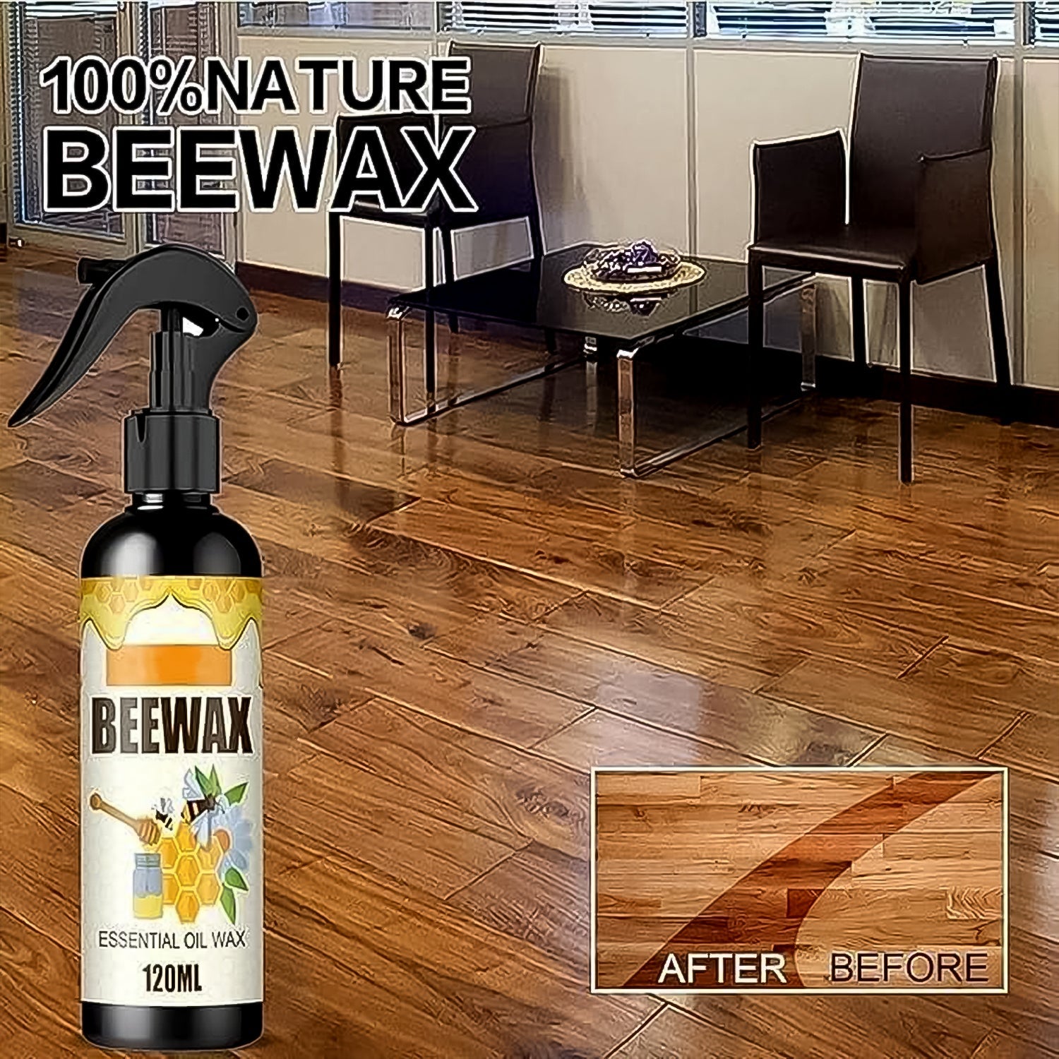 Beeswax Essential Oil Wood Polish Spray 120Ml - (Set) Beeswax Essential Oil Wood Polish Spray 120Ml - (Set)